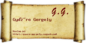 Gyüre Gergely névjegykártya